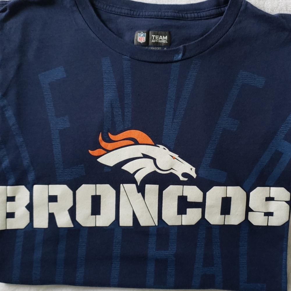 NFL | Women's Navy Denver Broncos Short Sleeves  Cotton Tee L